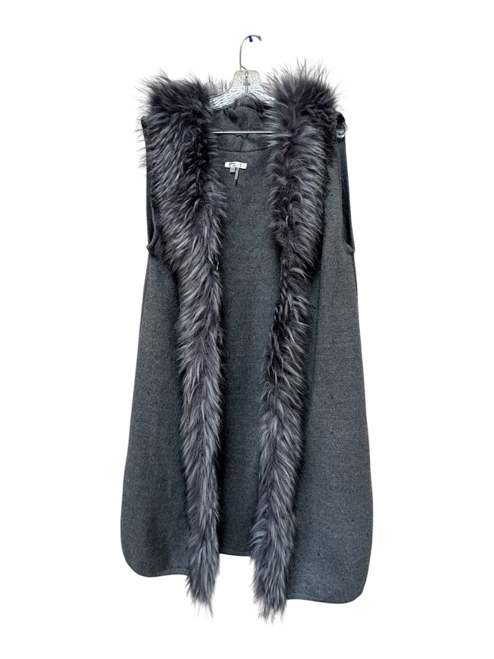 Sioni Penny Lane Faux Fur Long Vest L XL 70s Boho Luxe Festival